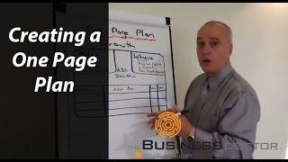 The Business Doctor - Creating a One Page Plan