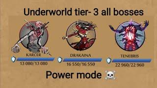 Shadow fight 2- Underworld ||Tier- 3, all bosses power mode; 1st place raids||