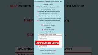 Library Science Course