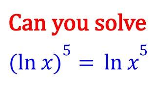 Solving A Natural Log Equation