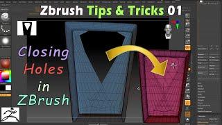 Close Holes in ZBrush | Tips & Tricks 01 |  #zbrush #close_holes #zmodeler #fill_holes