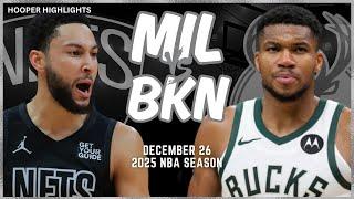 Milwaukee Bucks vs Brooklyn Nets Full Game Highlights | Dec 26 | 2025 NBA Season