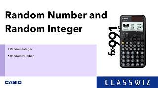 ClassWiz CW Series Calculator Tutorial - Random Number and Random Integer