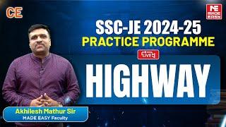LIVE SSC-JE 2024-25 Practice Programme | Highway | Civil Engineering | MADE EASY