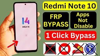 Redmi Note 10 Miui 14 FRP Bypass Without PC 2024 | Apps Not Disable | Google Account Unlock Method