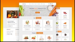 Create A Responsive Grocery Store Website Design Using HTML - CSS - JavaScript || Step By Step