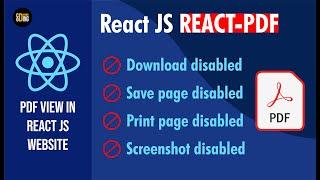 ReactPDF in React JS website & disabled downloading/print/screenshot/save | Basic setup | React JS