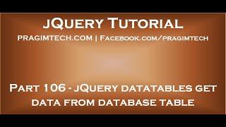 jQuery datatables get data from database table