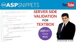 Server Side validation for TextBox in ASP.Net Core MVC