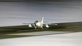 SAAB J-29 Tunnan taking off..