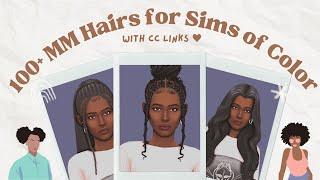  100+ Maxis Match Hairs for Black Sims and other Sims of Color  | w/CC Links 