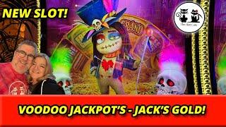 BIG WINS ON A NEW SLOT! VOODOO JACKPOT'S - JACK'S GOLD! IT HAS A WHEEL!! #theslotcats #voodoo