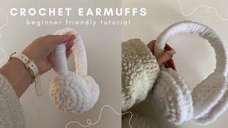 How to crochet round earmuffs tutorial ! / beginner friendly step by step tutorial