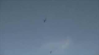 10 American Blackhawk helicopters flying over Amsterdam the Netherlands