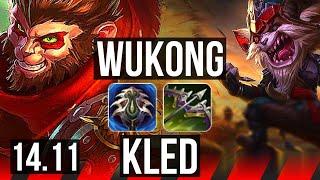WUKONG vs KLED (TOP) | 8 solo kills, 13/3/11, 40k DMG | NA Grandmaster | 14.11