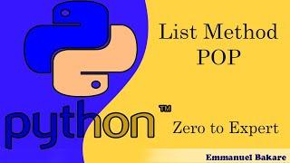 17   Python List  Method   POP