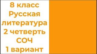 8 класс Русская литература 2 четверть СОЧ 1 вариант