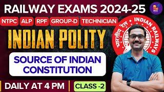 RAILWAY EXAMS 2024 | Indian Polity Class-2 | NTPC / ALP /GROUP-D /RPF /TECHNICIAN | by rajendra sir