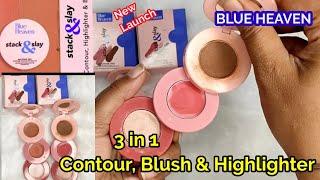 * New *Blue Heaven stack & slay Multi task Trio| Contour, blush & highlighter 3 in 1 pallett.