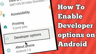 How to Enable Developer options on Android// Technical Gyan Sunil