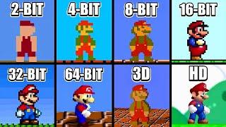 Super Mario Bros. 2-BIT vs 4-BIT vs 8-BIT vs 16-BIT vs 32-BIT vs 64-BIT vs 3D vs HD