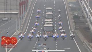 July 1 Medal awardees on their way to the Great Hall of the People