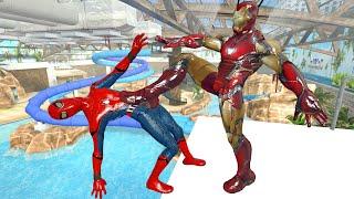 Spiderman & Iron Man Ragdoll Jumps & Falls (GMOD) Episode 137