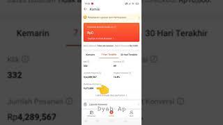 Penghasilan Shopee Affiliate selama 3 hari 