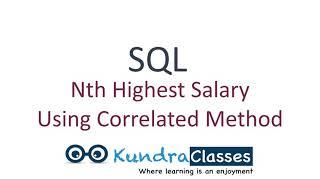 Correlated Nested Query for calculating nth highest salary in Hindi