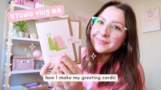 STUDIO VLOG #8  how I design and make my greeting cards, updating my website & packing orders
