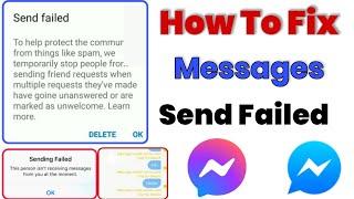 How to Fix Message Sending Failed Messenger|Messenger temporarily blocked Problem |msg couldn't send