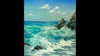 Simple seascape|how to draw the sea and in big waves|draw the sea easily
