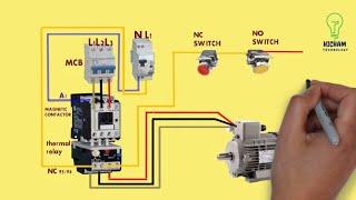 three phase motor starter Control overload Wiring diagram