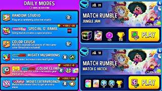 daily modes & rumble | show down | party rumble | knockout | jungle jam | match & hatch