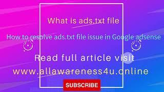 ads.txt file in Google AdSense.