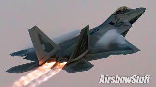 F-22 and F-35 Twilight Burnerfest! Low and Loud! - EAA AirVenture Oshkosh 2024