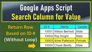 Google Apps Script Search Column for Value