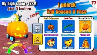 I Unlock Full Season 8 Pass | Jack O Lantern - Gourd Pet & Race Clicker Roblox #77