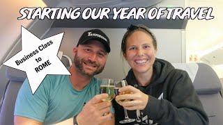 LUFTHANSA BUSINESS CLASS to ROME, ITALY | Kicking Off Our FULL YEAR of TRAVEL!! | Travsessed Vlog 1