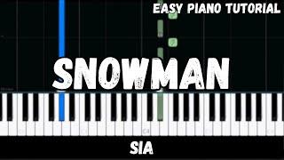 Sia - Snowman (Easy Piano Tutorial)