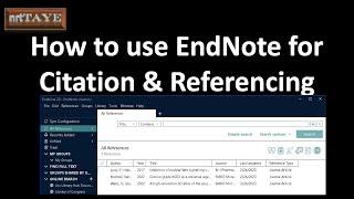 How to use EndNote Reference Manager for citation and referencing