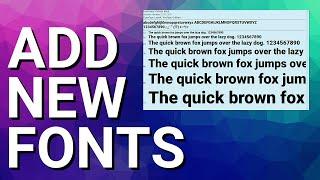 Add New Fonts to Windows