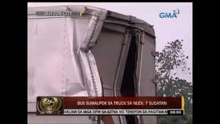 24 Oras: Bus, sumalpok sa truck sa NLEX;7 sugatan