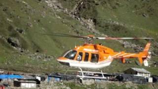 EOV01607.MPG Pawan Hans takeoff at Kedarnath