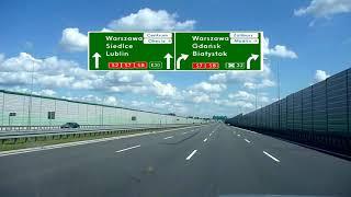 Autostrada / Highway A2 Poznań - Warszawa (Z nowymi znakami)