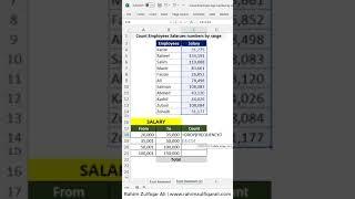 How to Count No. of Employees by their Age Ranges in Excel 365? #shorts