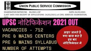 UPSC NOTIFICATION 2021 OUT / IAS PRE NOTIFICATION 2021 OUT/ UPSC PRE 2021