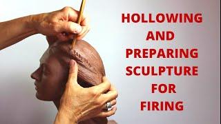 Preparing ceramic sculpture for firing in the kiln. Tutorial