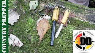 Osage Orange Handle Ferro Rod & High Speed Striker from 4 Directions Bushcraft