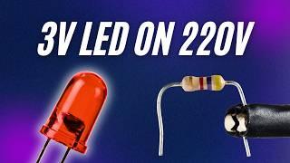 How to Connect 3V LED Light on 220V AC Directly | Techno365